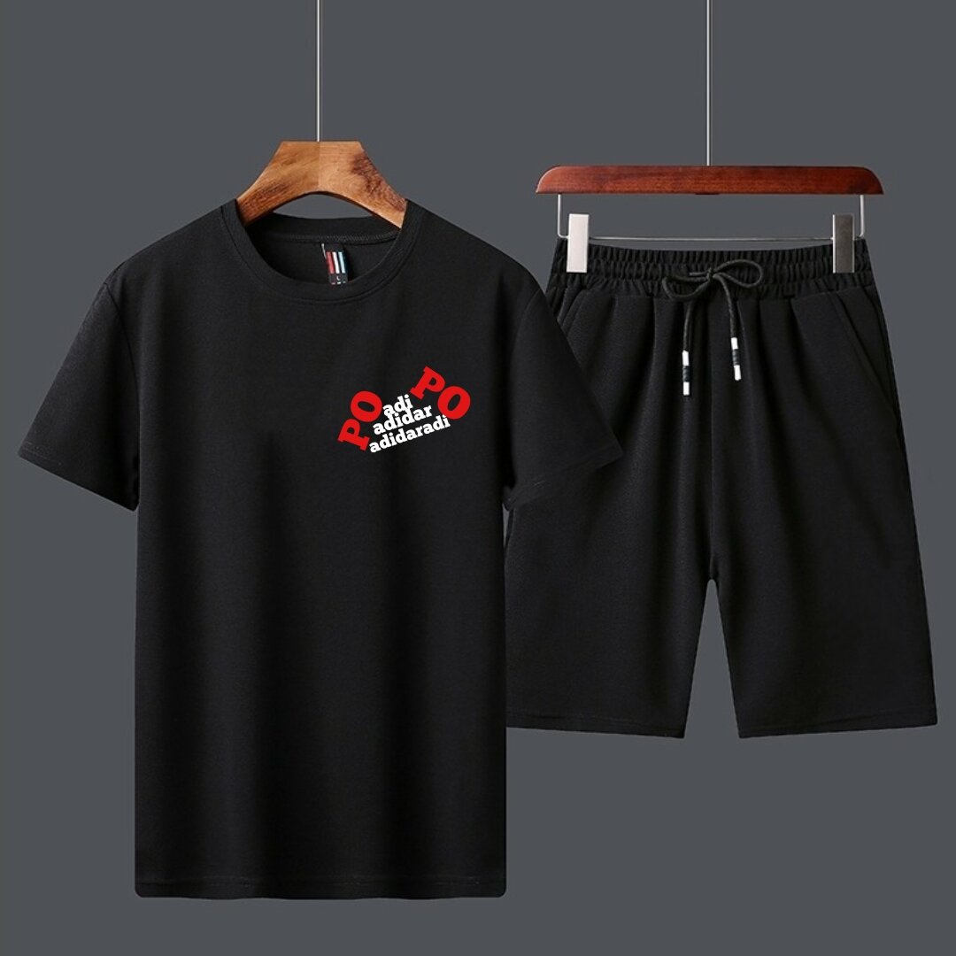 Bigsize - Đồ bộ nam thể thao màu đen mặc nhà dạo phố