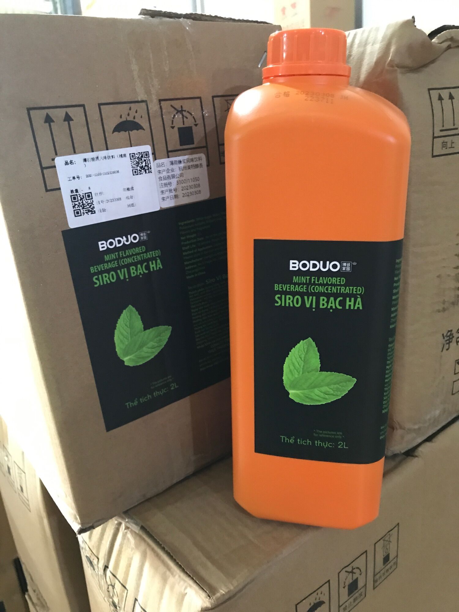 Siro bạc hà Boduo chai 2L(2,5kg)