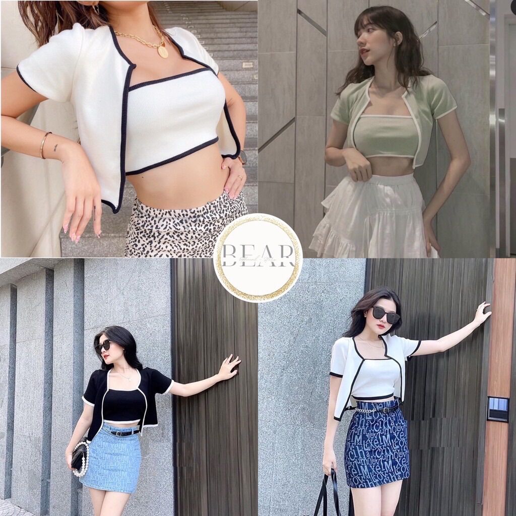 Set áo cặp 2 chiếc phối viền siêu hot
