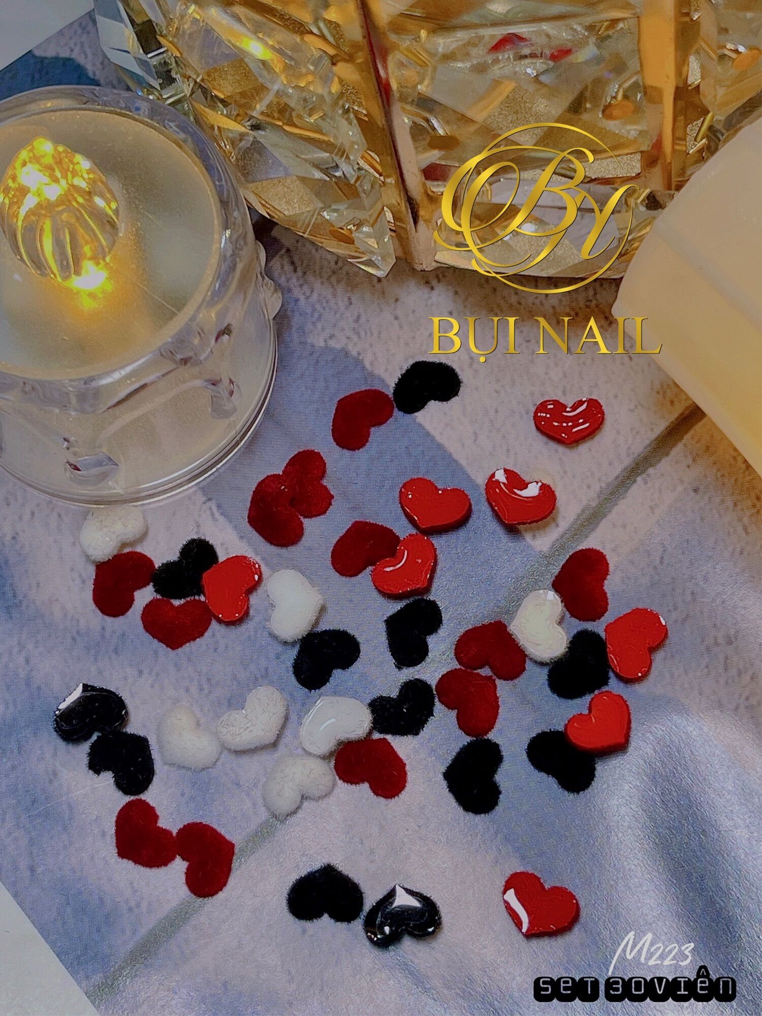 Charm tim nhung m223 set 30viên