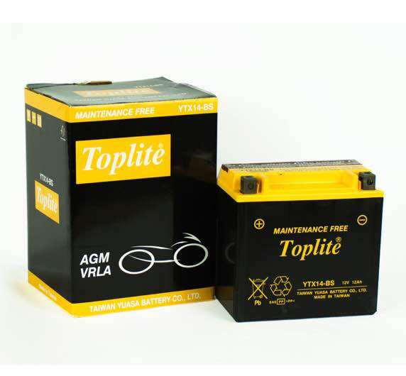 Ắc quy mô tô toplite ytx14-bs 12v-12ah