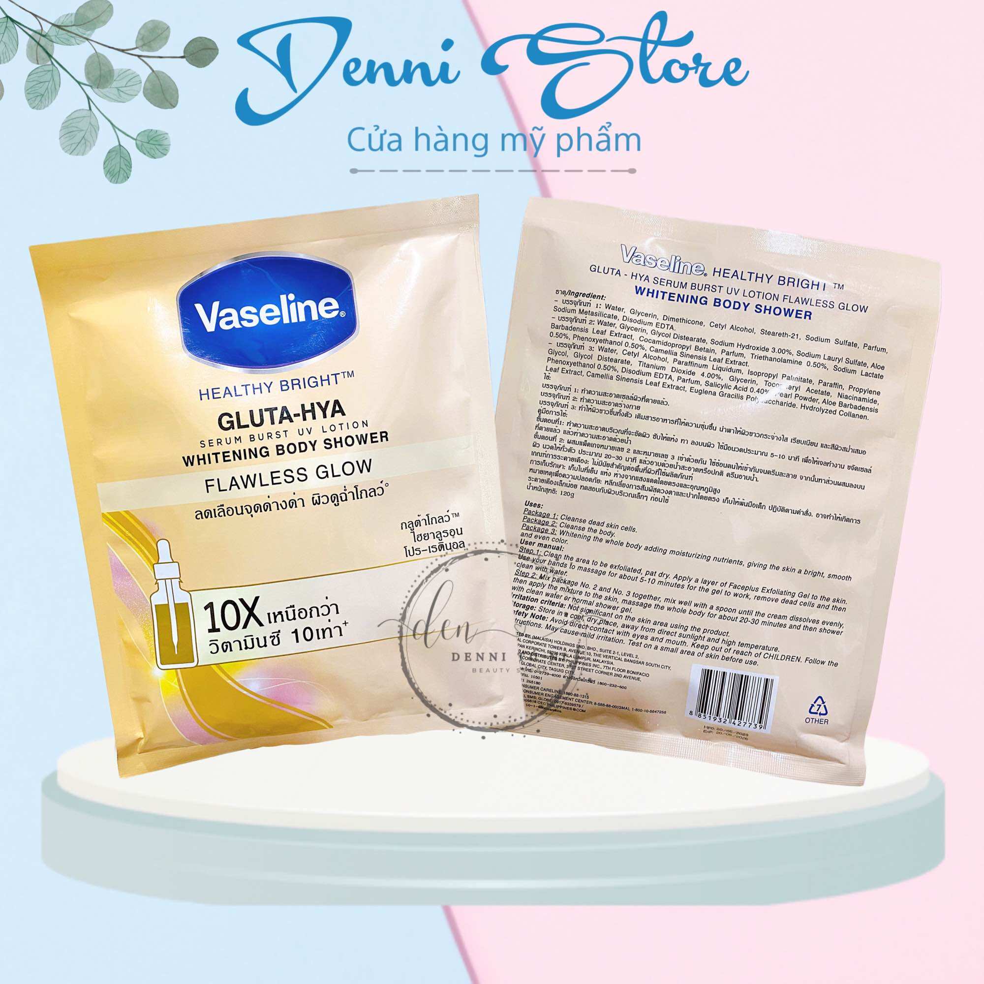 Set tắm trắng Vaseline Thái Lan bịch 120g