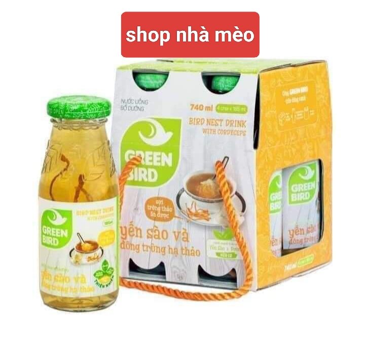  Nước Yến Sào Đông Trùng Hạ Thảo Green Bird Lốc 4chai 