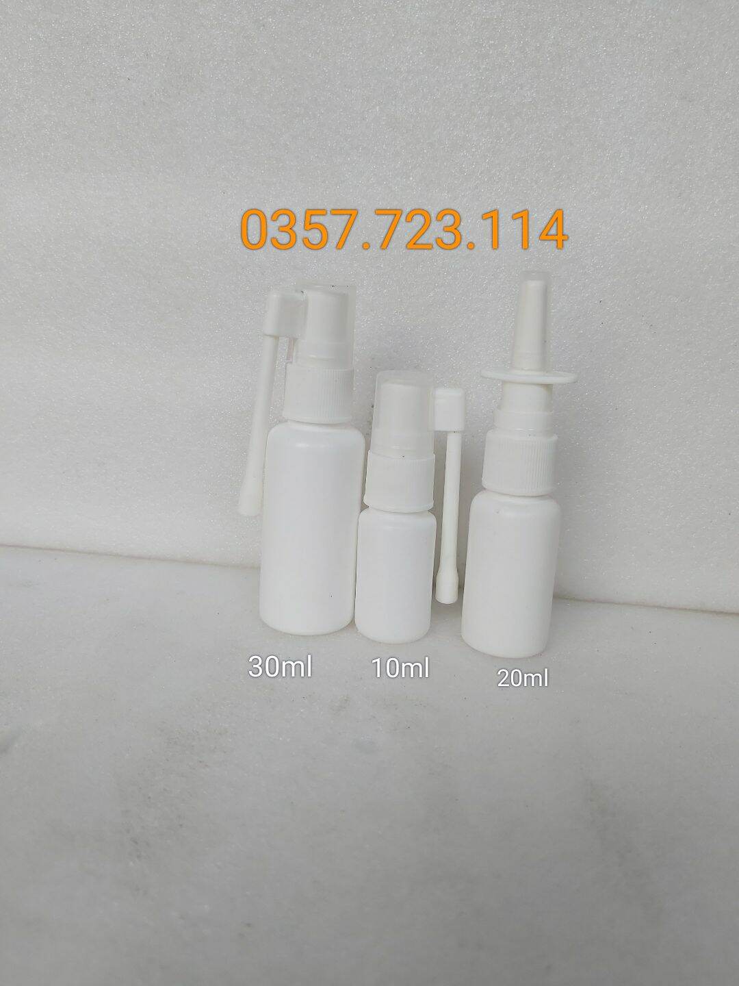Chai nhựa xịt mũi,xịt họng cần gạt 10ml,20ml,30ml