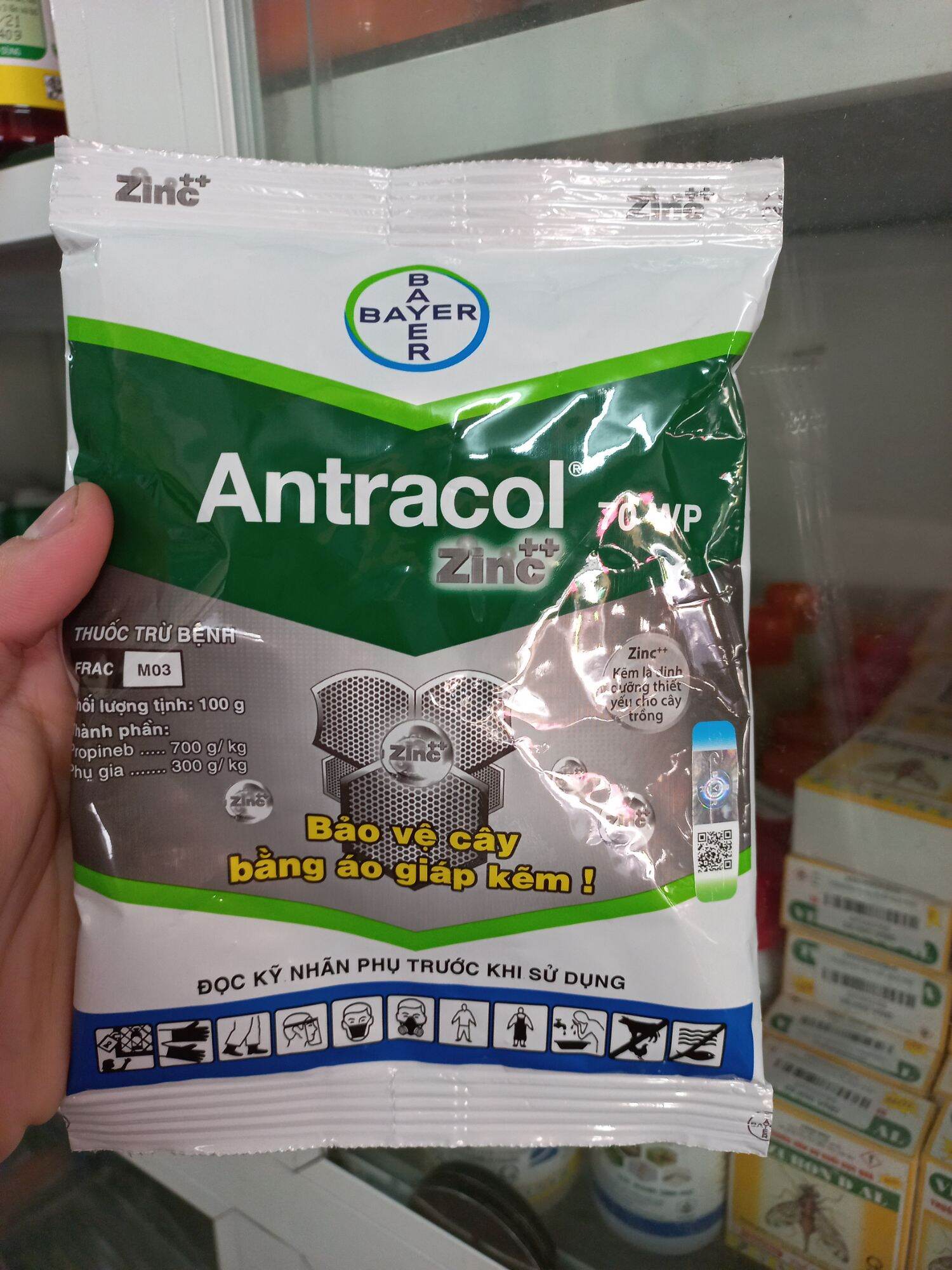 Chế phẩm trừ nấm bệnh antracol 70wp 100g