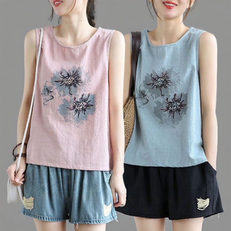 Lieoyuarn | Áo Vest Dân Tộc Phong Cách Thoáng Mát Kích Cỡ Lớn cho Phụ Nữ Mùa Hè