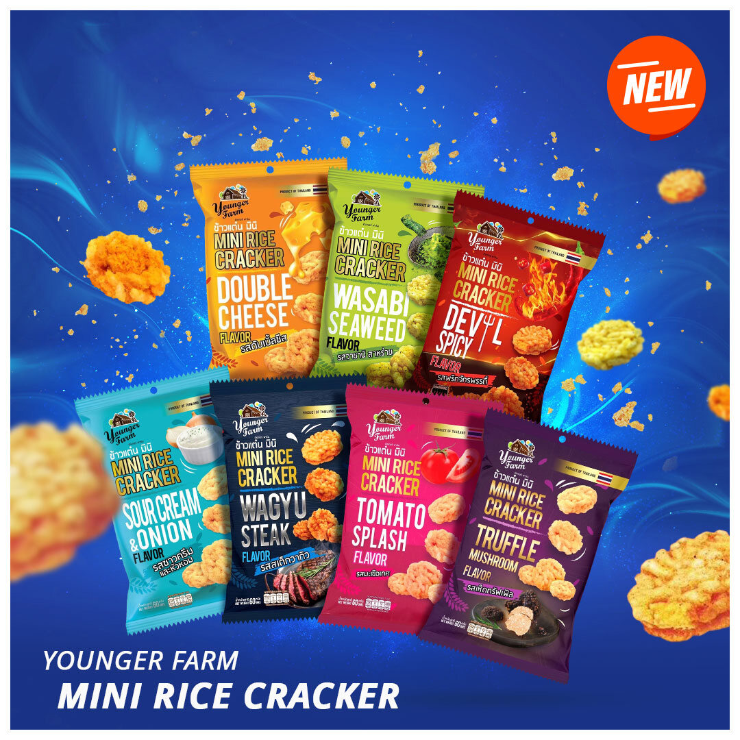 Snack cơm cháy Thái Lan Younger Farm 6 vị gói 60gr