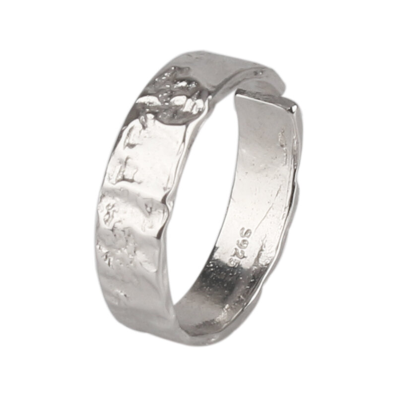 Nhẫn đeo ngón út thiết kế giấy bạc s925 cá tính người sành điệu masked fxoes cho nam nhẫn hở miệng theo hình đơn giản instagram