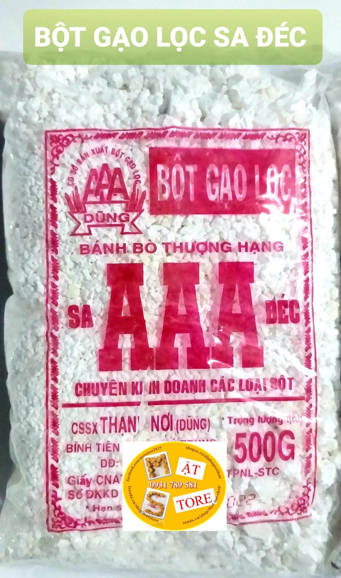 500g bột gạo lọc sa đéc aaa thượng hạng