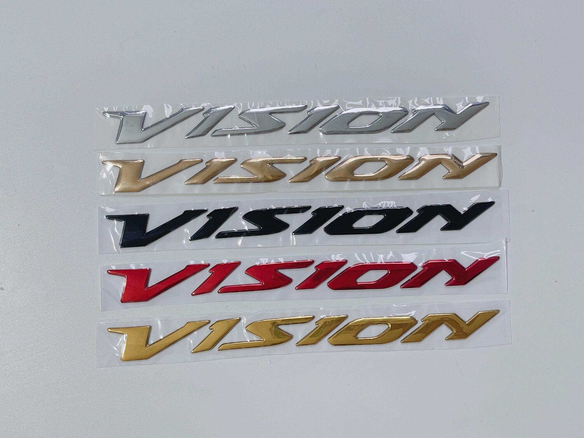 Cặp 2 tem chữ Vision đời 2016 - 2020 đủ màu tem nổi xe Vision dán thay thế hàng zin