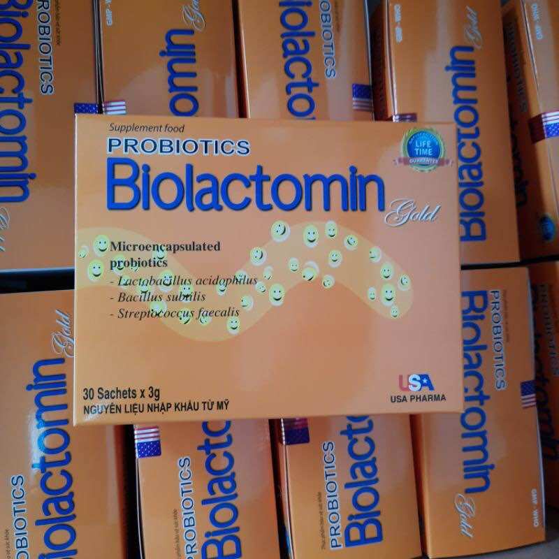 Men tiêu hóa men gói Probiotics BIOLACTOMIN GOLD - Hộp 30 gói kích thích tiêu hóa cân bằng vi sinh đường ruột