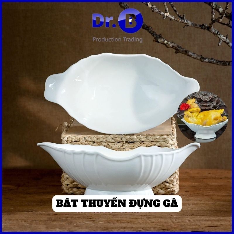 Bát thuyền đựng gà cúng hoặc trang trí hoa quả
