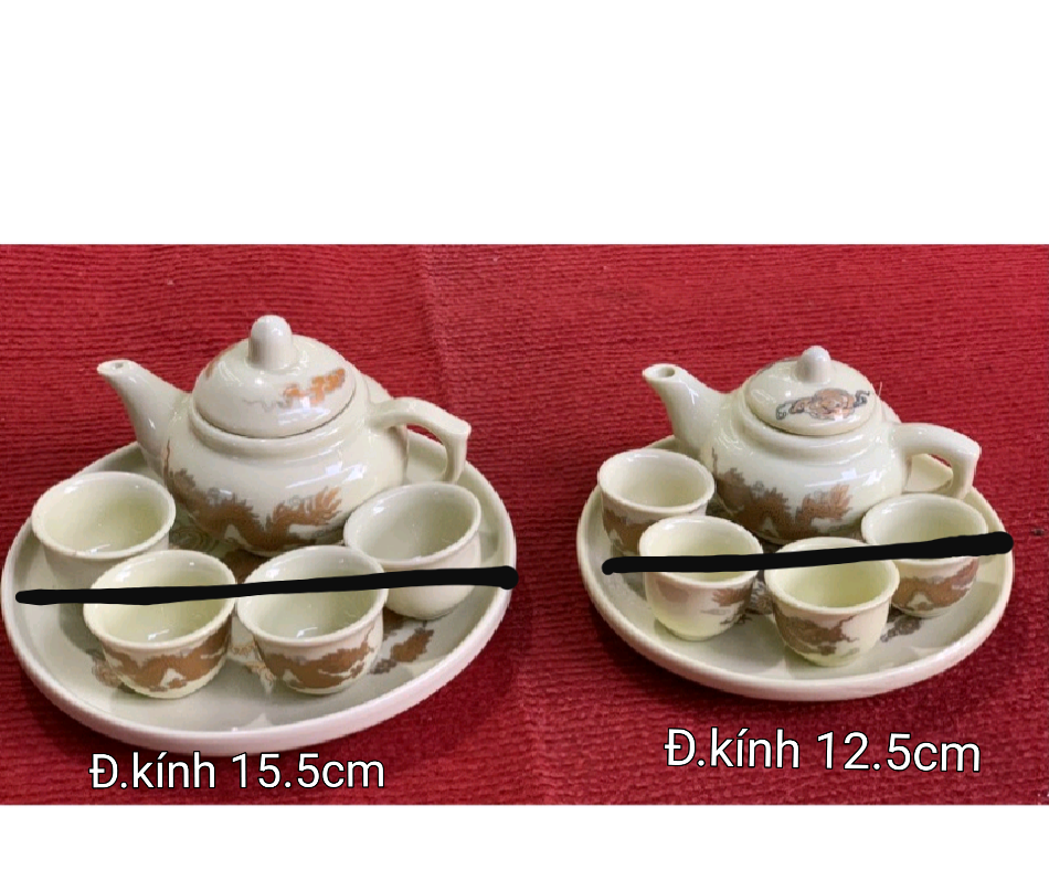 Bộ ấm chén thờ cúng mini.Hàng sứ Bát Tràng.