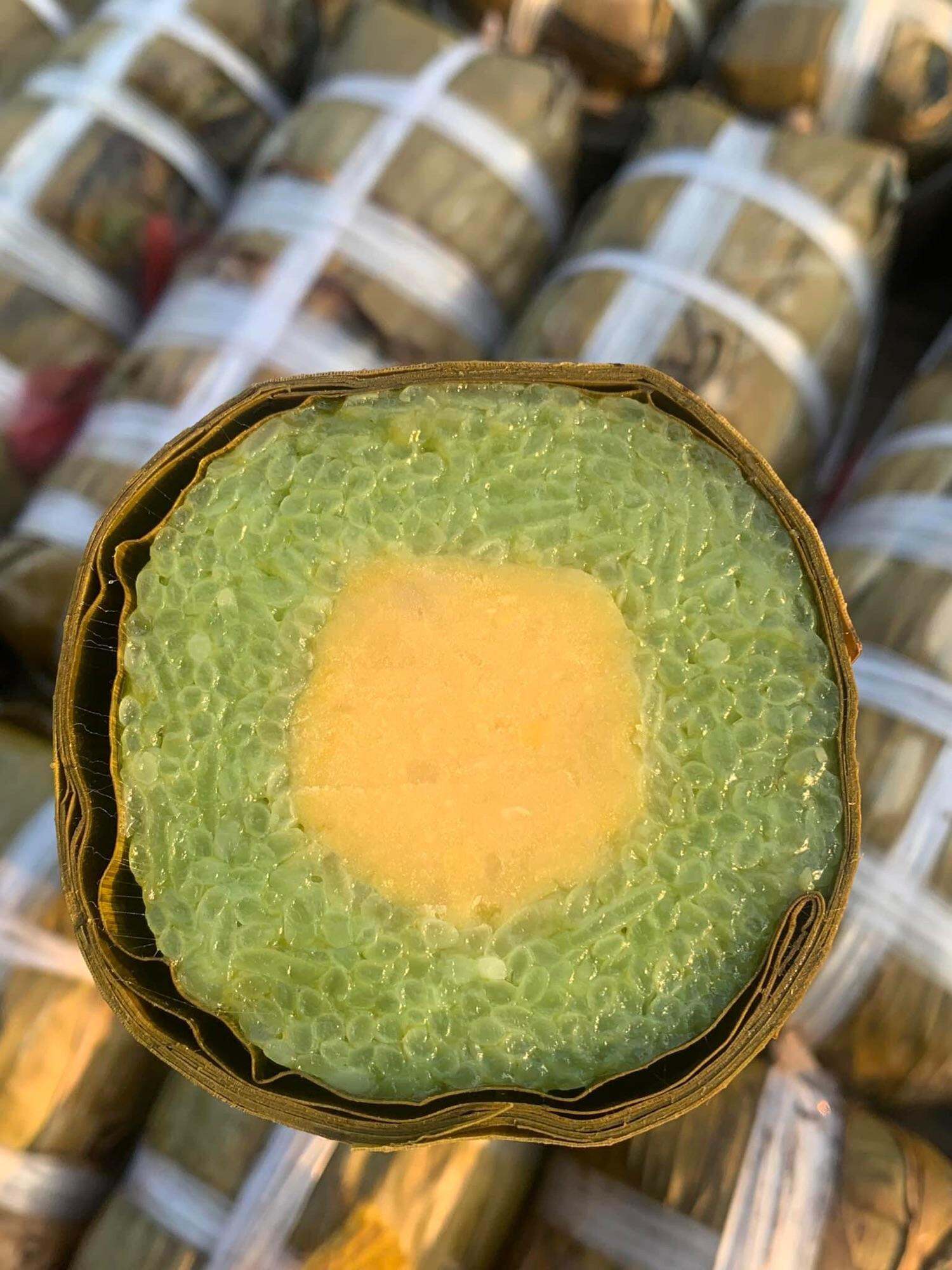 Bánh tét đậu chay Bến Tre-Nếp rất béo dẻo thơm