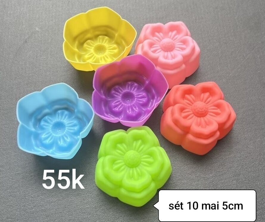 Sét 10 hoa mai 5cm silicon