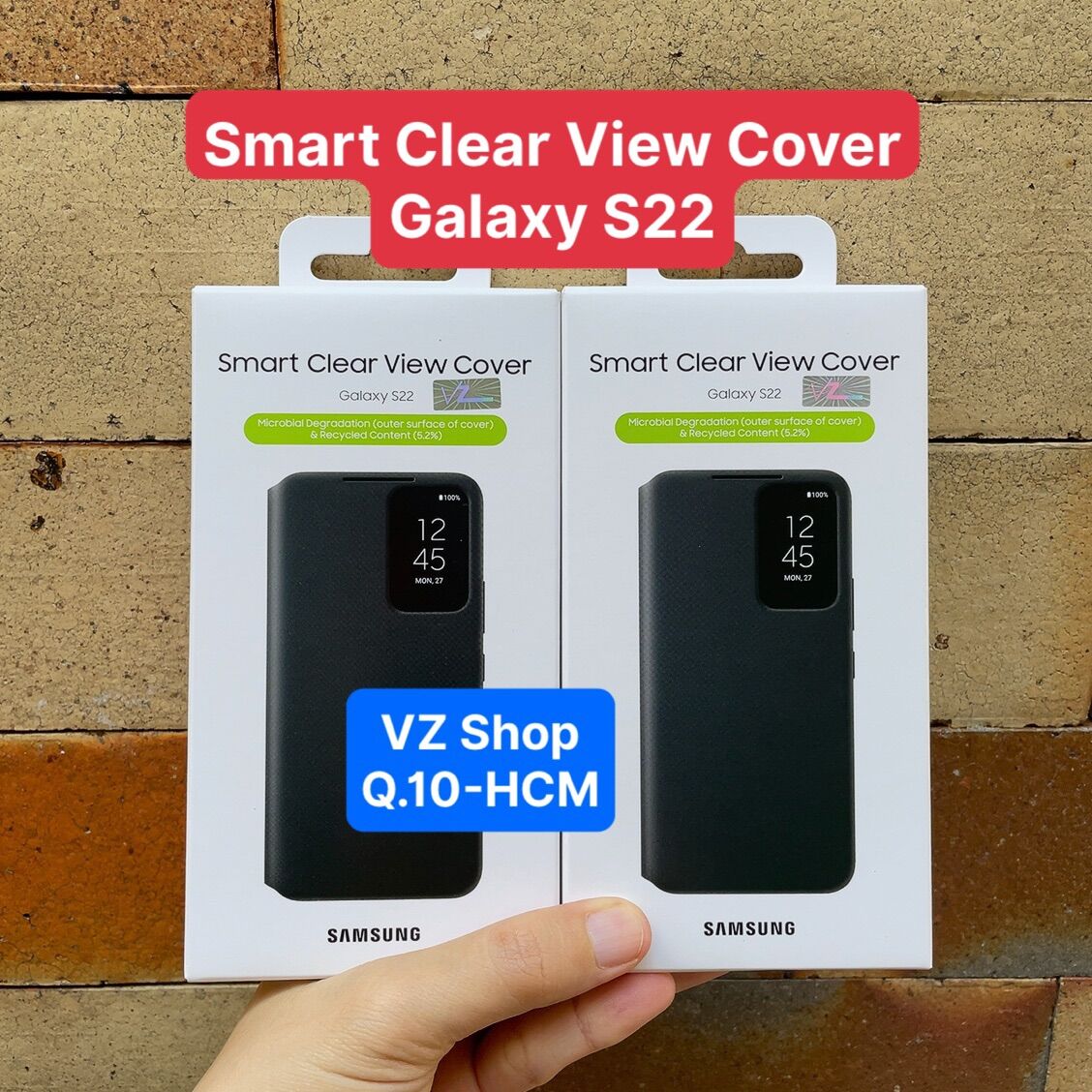 Chính hãng-Bao da Samsung Galaxy S22 Smart Clear View Cover