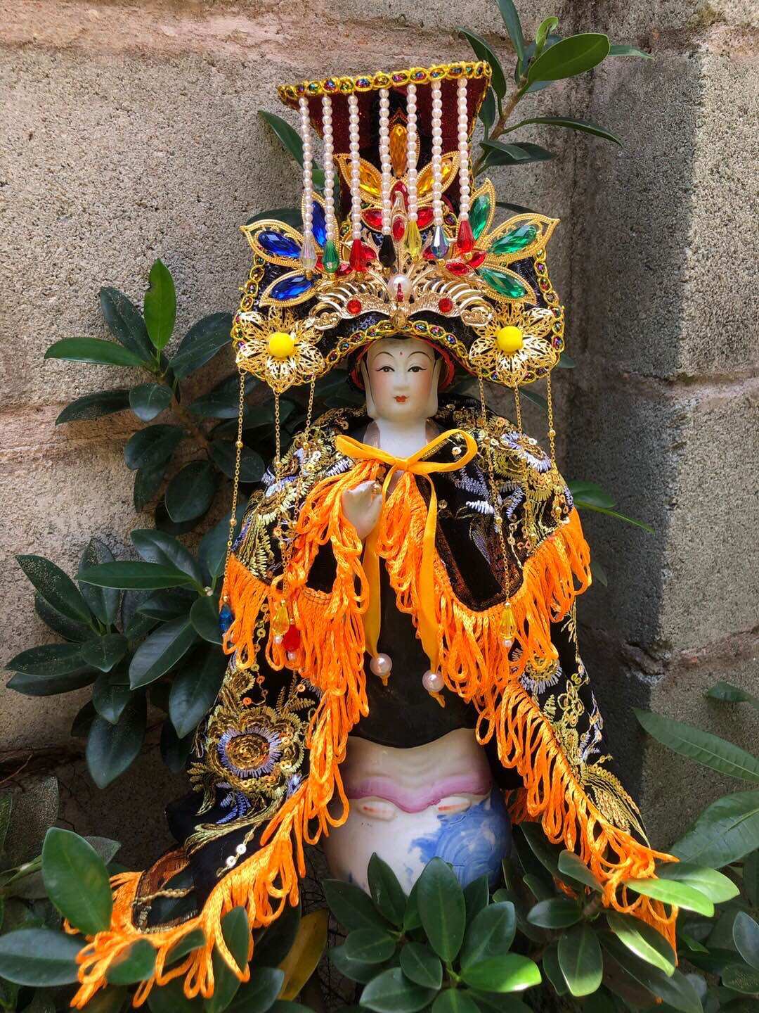 Áo Mão Phật Mẫu Địa Mẫu cho tượng đứng nhỏ cao 30cm