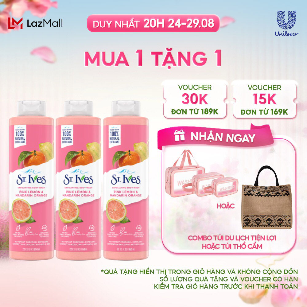 Combo 3 chai sữa tắm St.Ives Cam chanh 650ml