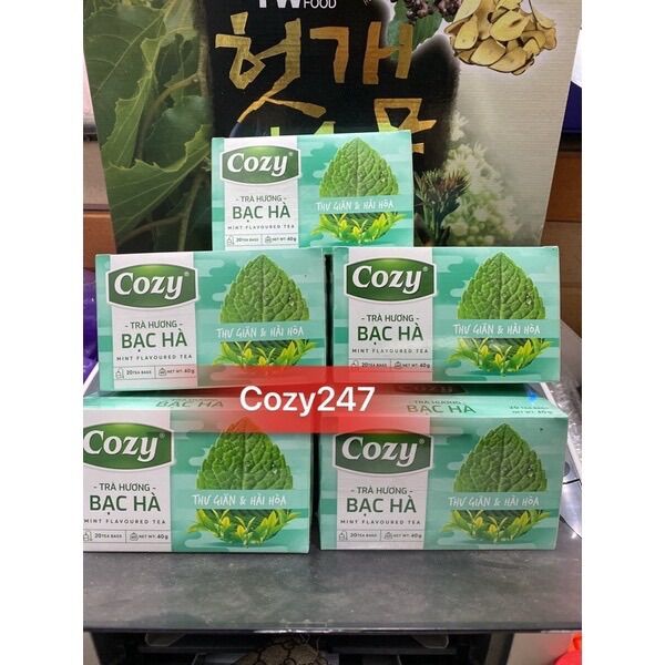 Trà Cozy Hương Bạc Hà túi lọc hộp 20 gói x 2 gam