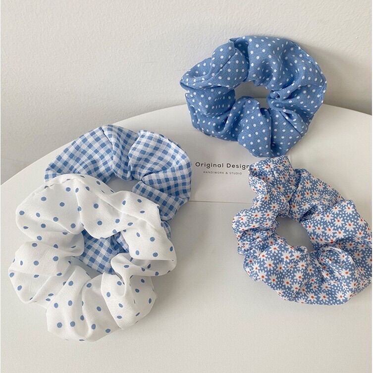 Dây Buộc Tóc Scrunchies Xinh Xắn - Cột Tóc Scrunchies Hoạ Tiết Dễ Thương Chubby!!