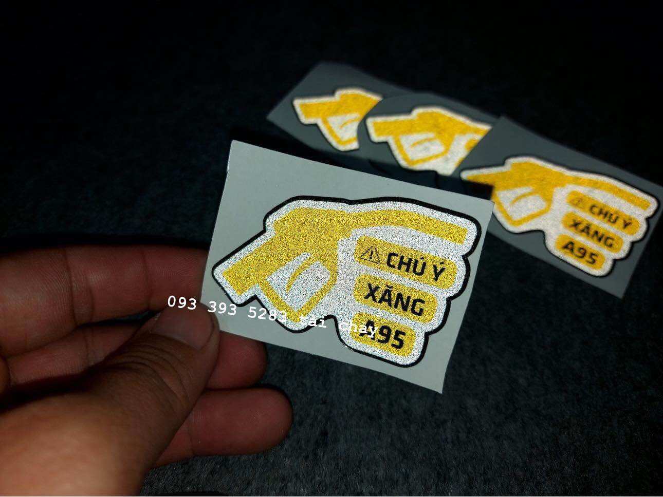 [ 1 MIÊNG ] TEM STICKER " VÒI XANG 95 " PHẢN QUANG DÁN TRANG TRÍ XE