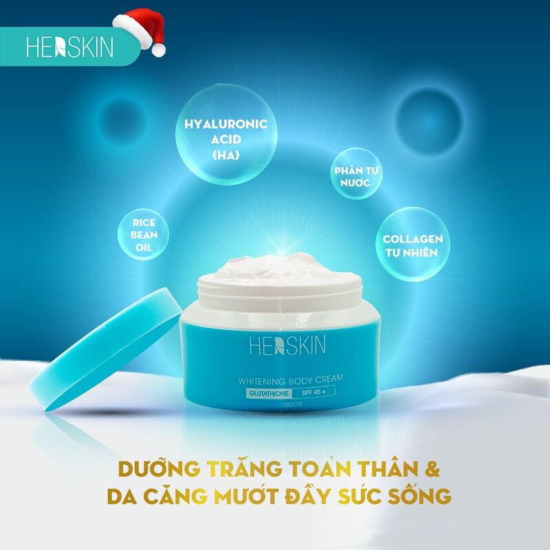 Kem body dưỡng trắng phân tử nước – her skin 260gr