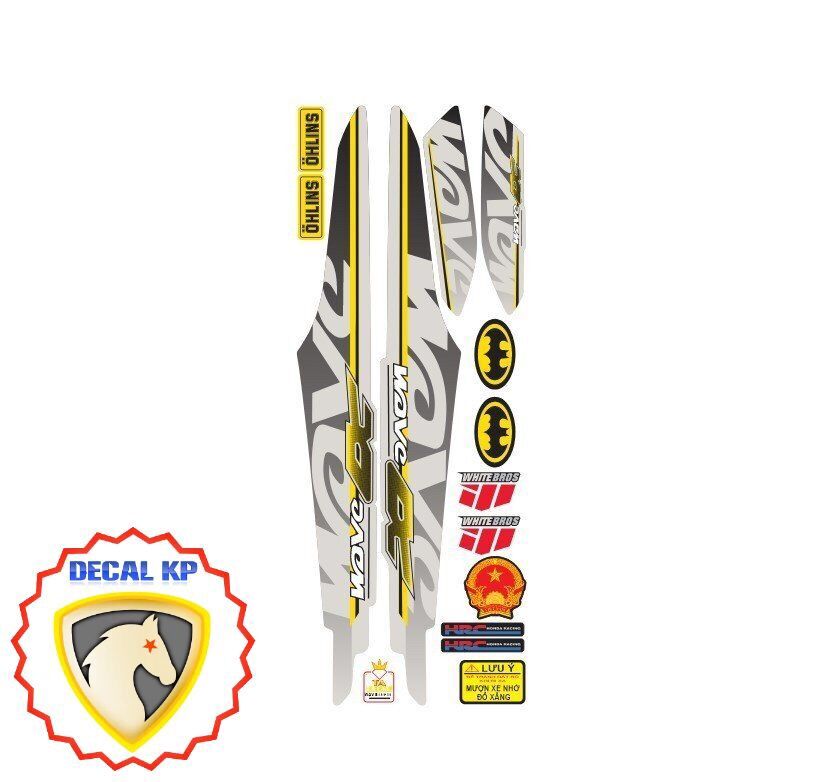 (Nhiều màu) Tem xe wave 100 & 50cc,tem 3 lớp hàng cao cấp