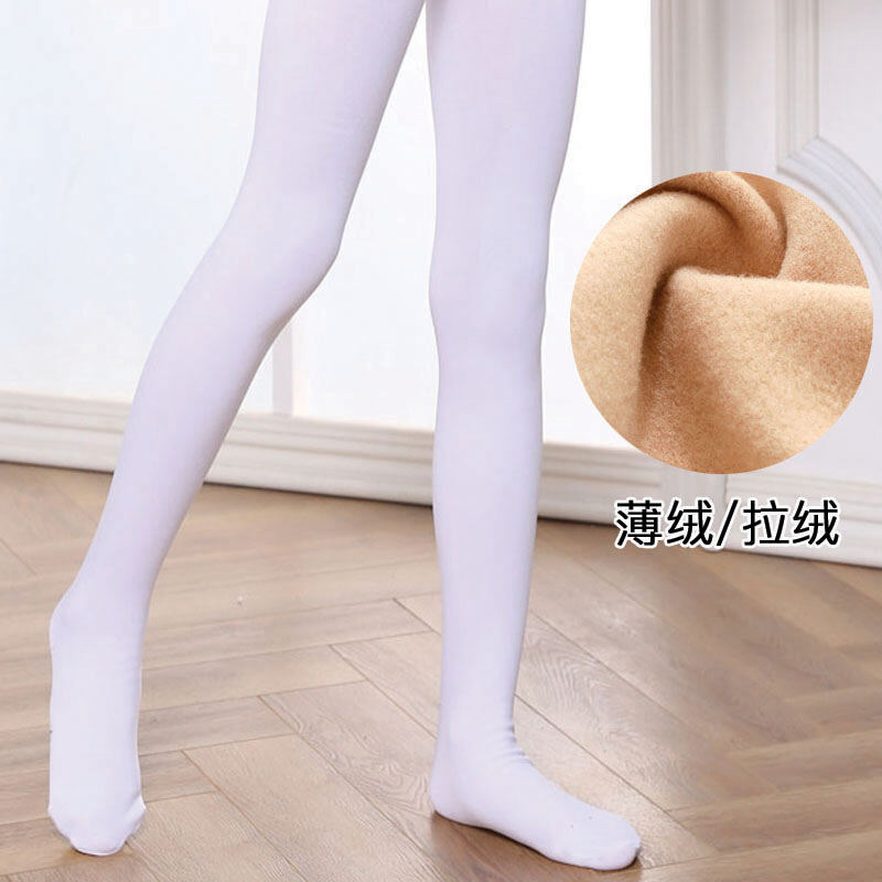 Tất mặc trong màu da trẻ em quần giữ ấm dày dặn lót lông thu đông tất chân sáng quần giẫm gót tất liền quần bé gái tất khiêu vũ