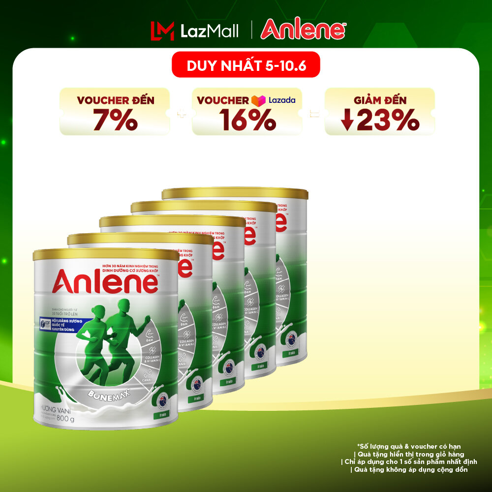 [Voucher giảm đến 26%]Combo 5 Sữa Bột Anlene Hương Vani 800G