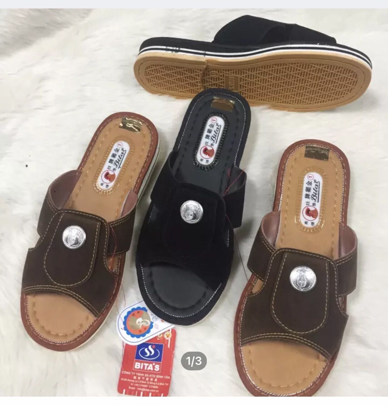 HÀNG CAO CẤP,Dép Gà Nút Nam Bitas Chính Hãng Size 38 - 42