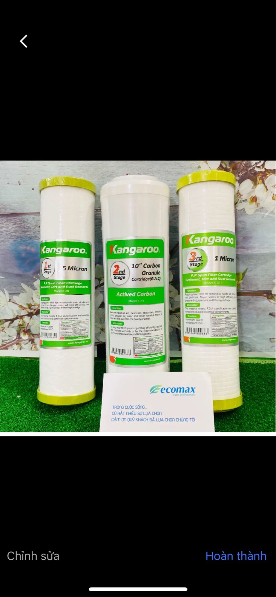 bộ lõi lọc nước Kangaroo - lõi lọc nước kangaroo - bộ 3 lõi lọc nước kangaroo
