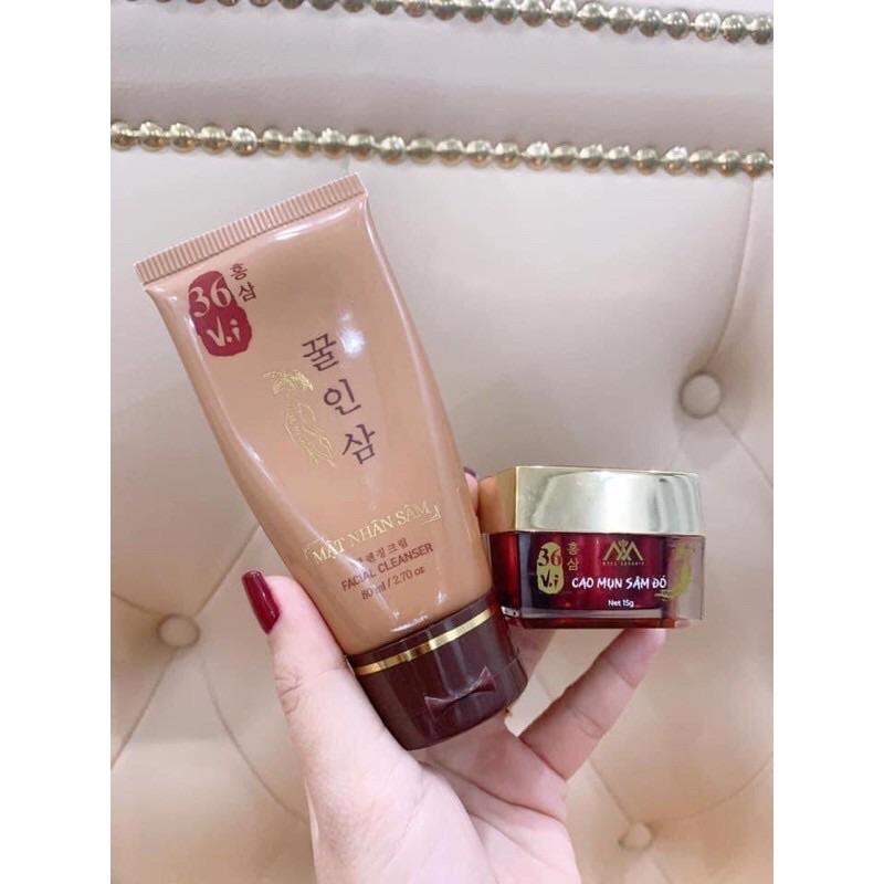 C.Hãng100%) Sữa Rửa Mặt Cao Mụn Sâm Đỏ 36 Vị - Mật Nhân Sâm [HÀNG CHUẨN