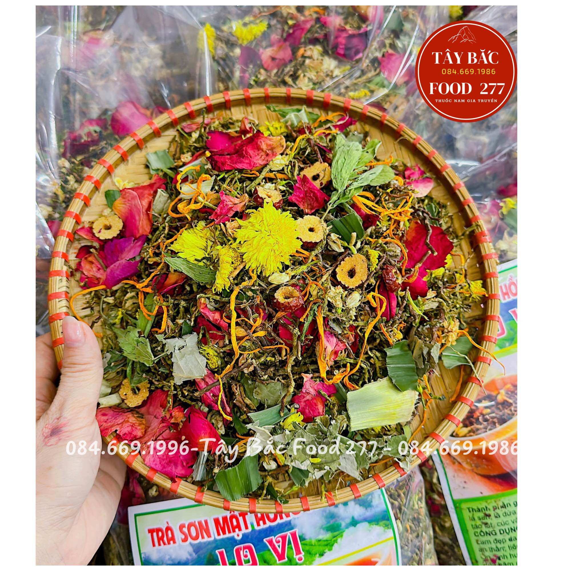 Trà sơn mật hồng sâm đặc biệt hàng thượng hạng loại ngon nhất mix rất nhiều hoa- Giúp ngủ ngon, trà thảo mộc mát gan giải độc gan,đẹp da -Tây Bắc Food 277