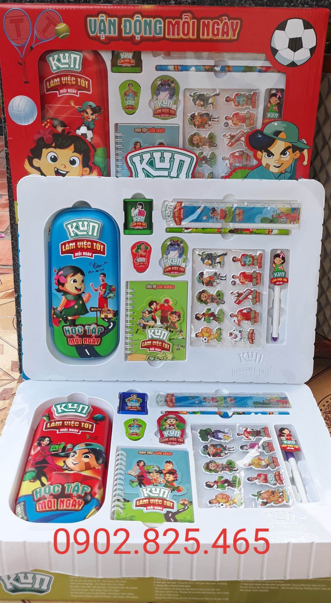 Bộ dụng cụ học tập Kun gồm set 9 món - Hàng khuyến mãi từ sữa Kun