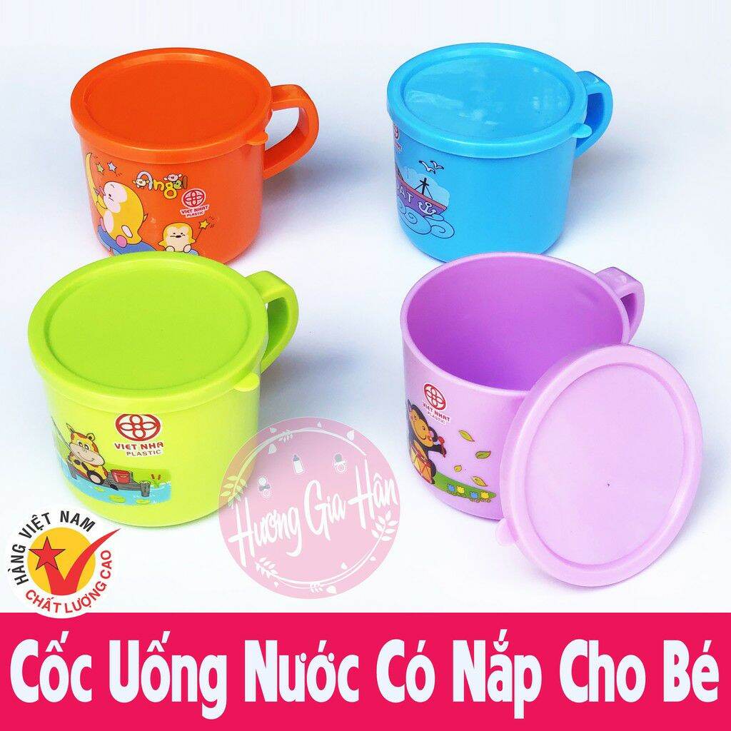 Cốc nhựa, ca nhựa có nắp cho bé