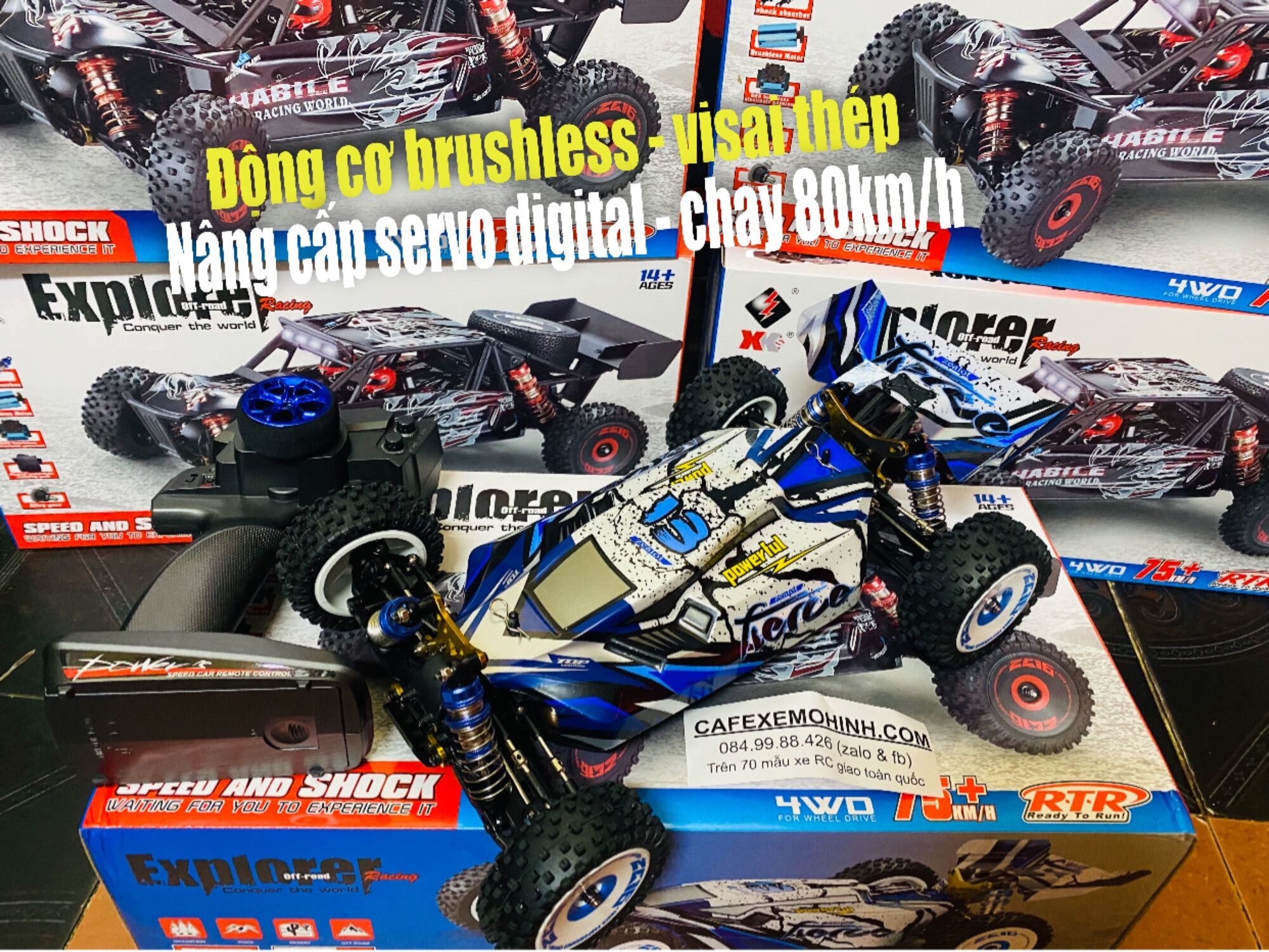 Xe điều khiển wltoys 124017 brushless 80km/h size to