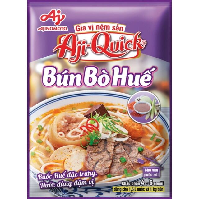 Combo 10 gói gia vị nêm sẵn bún bò huế aji quick 59g