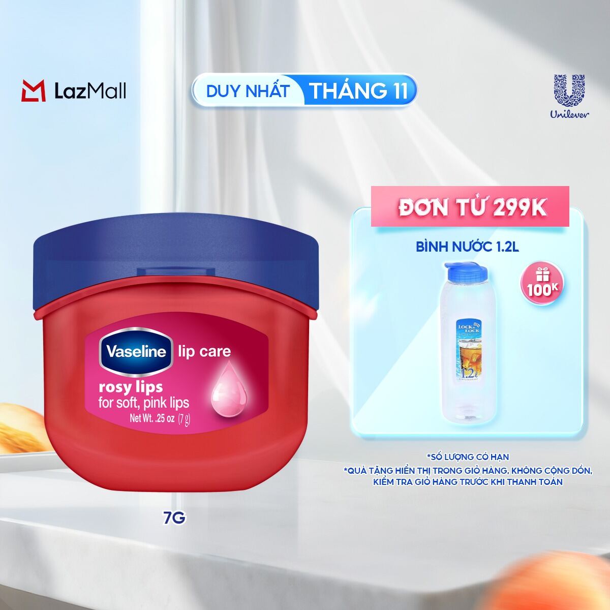 Sáp dưỡng môi Vaseline Hồng Xinh 7g