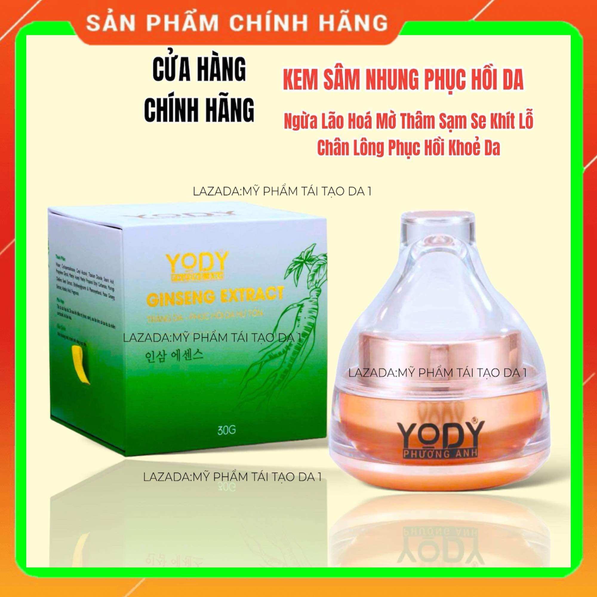 Cao Sâm Nhung Dưỡng Trắng Da Phục Hồi Da Hư Tổn Yody White Phương Anh