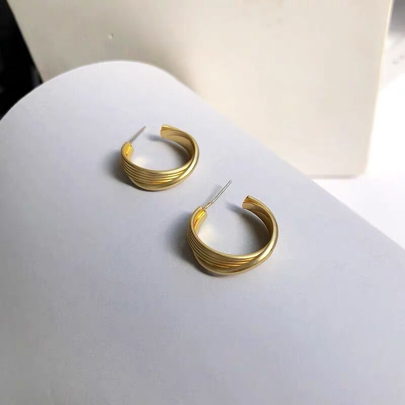 (Chuôi Bạc 925) Bông tai khuyên tai nữ tròn (chuôi bạc 925)