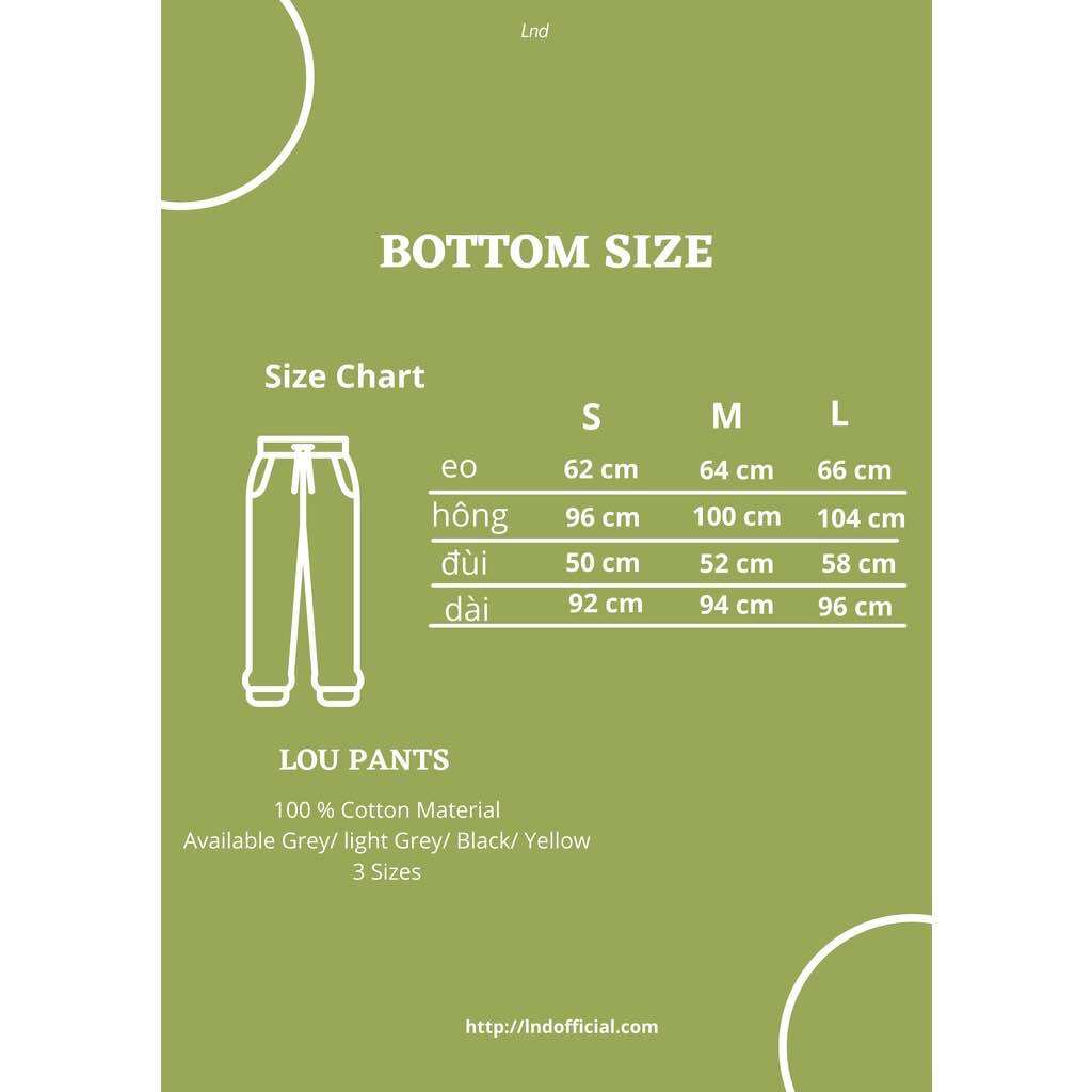 Quần Jogger basic đen xám trắng ống bo Lou Pants Lnd