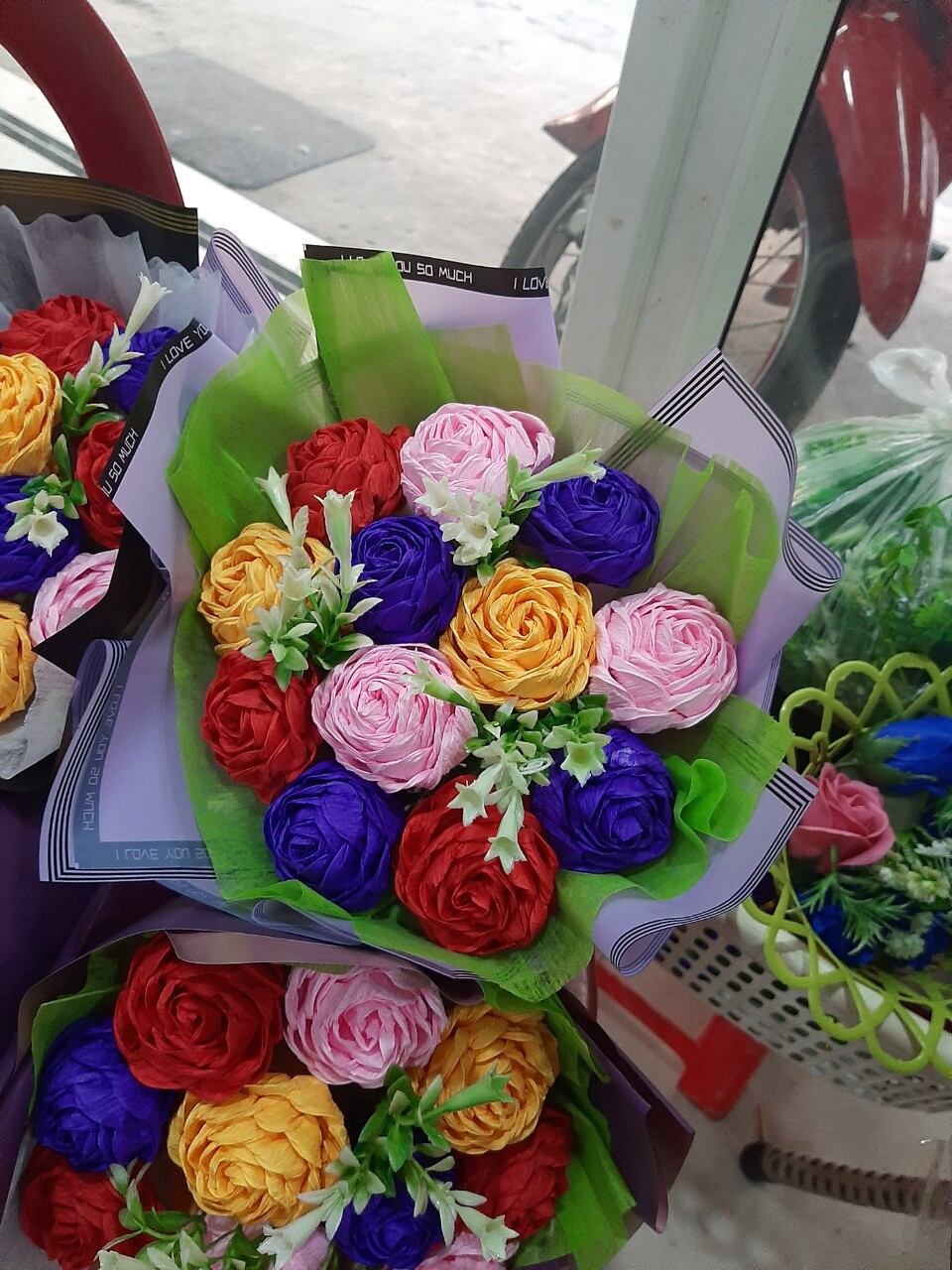 Bó hoa giấy nhún 12b