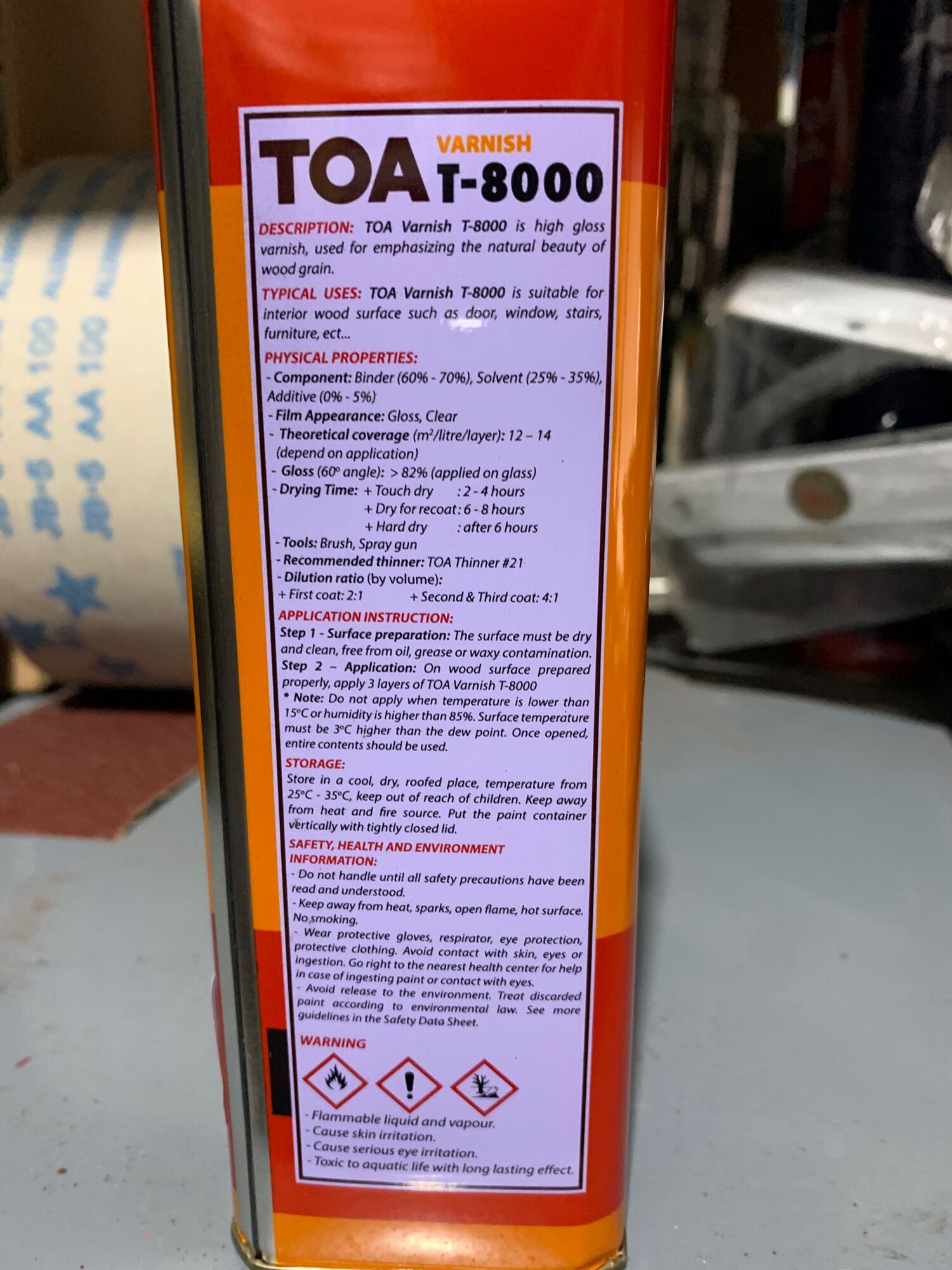 Dầu bóng cao cấp TOA T-8000