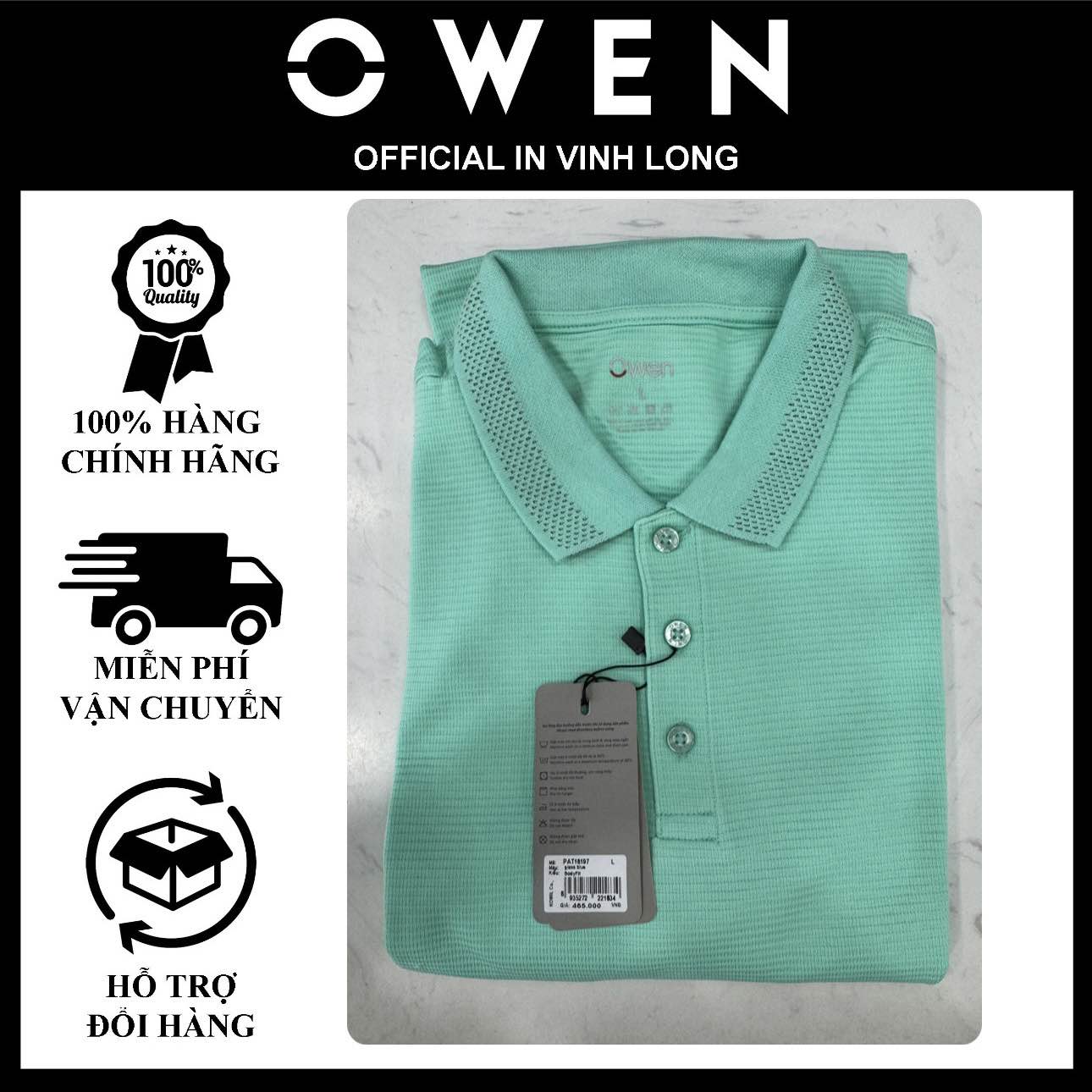 Áo Polo nam Owen form BodyFit còn size L(65-70kg) (PAT18197)