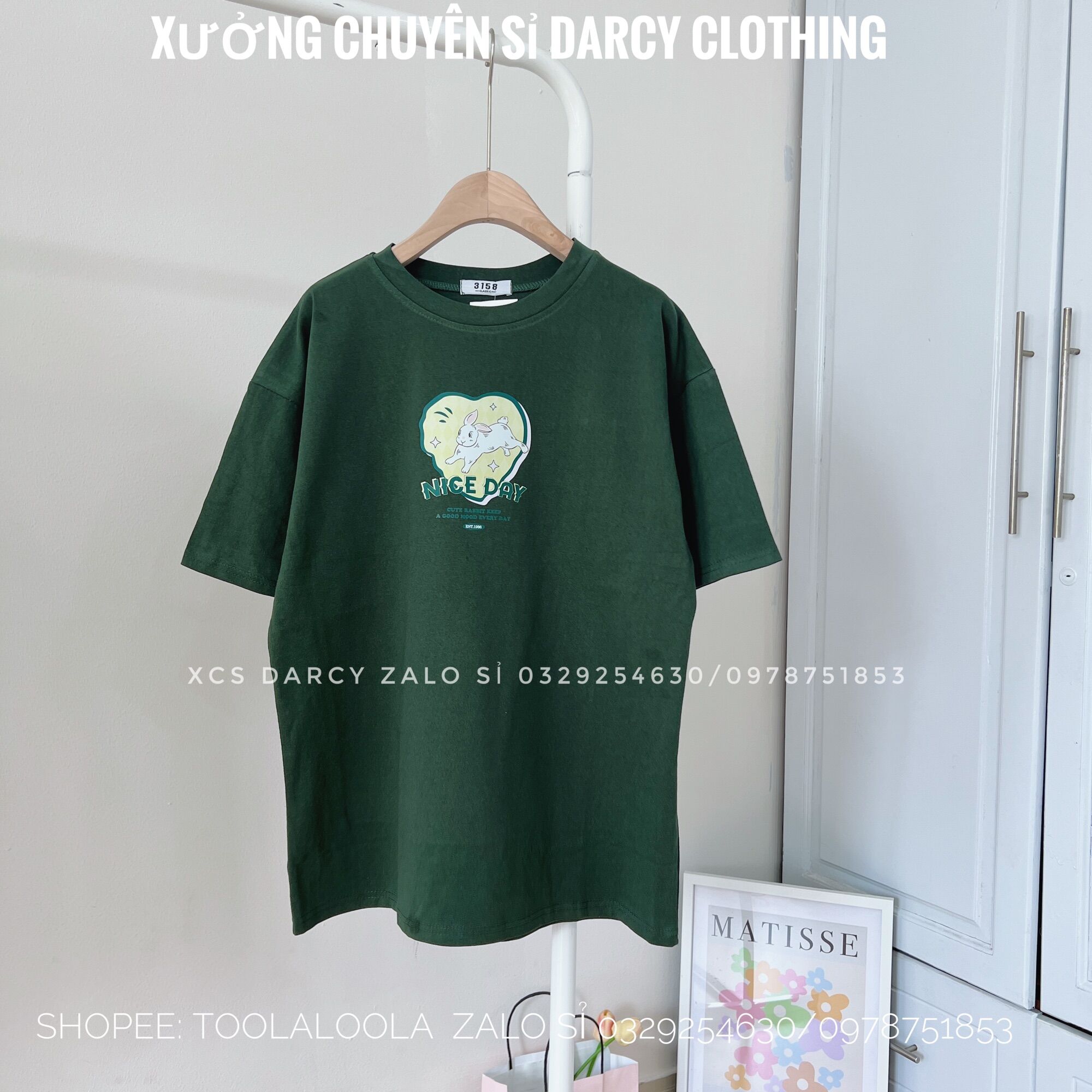 ÁO THUN 3158 thỏ nice day chất cotton khô