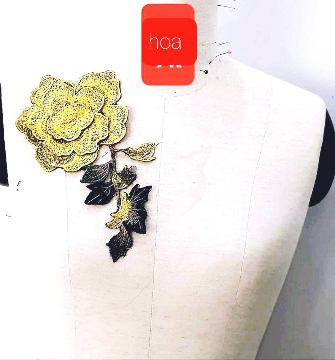 Hoa thêu trang trí may lên áo dài cao cấp