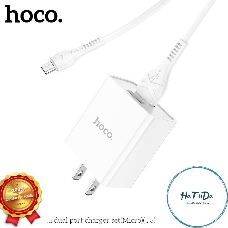 Bộ sạc Hoco c89 2 cổng 5V/2.1A Micro gồm cốc và cáp