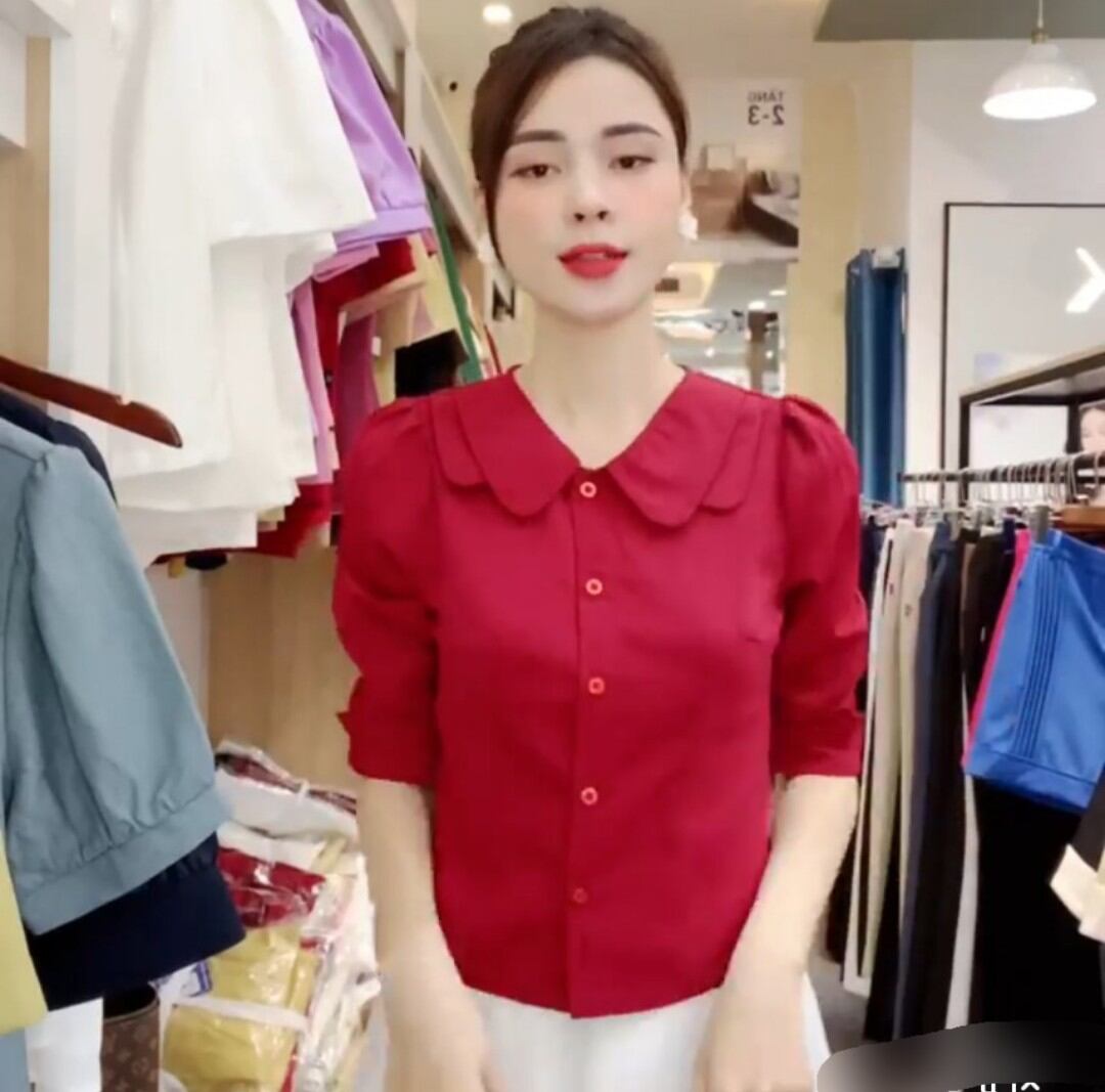 Áo Kiểu Xinh Nữ Công Sở Tay Lửng