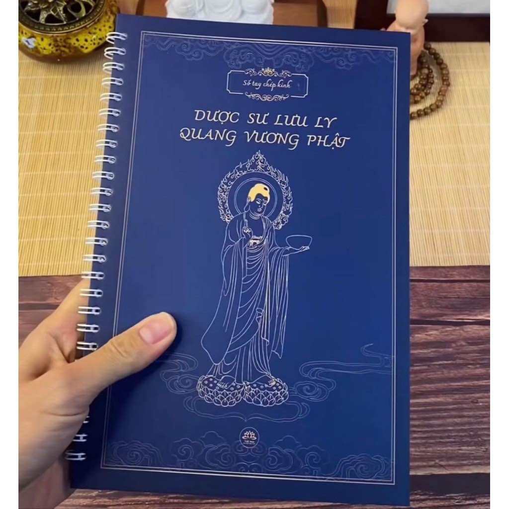 (BẢN CAO CẤP) Combo 4 Quyển Sổ tay chép Kinh Địa Tạng chữ in mờ bìa cứng sổ lò xo giấy đẹp