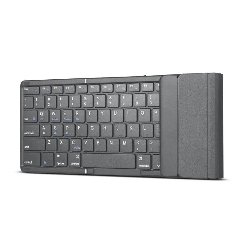 Bàn phím Bluetooth không dây gấp ba chế độ có thể sạc lại Phụ kiện im lặng cho máy tính bảng di động Máy tính xách tay Máy tính xách tay Tương thích đa thiết bị